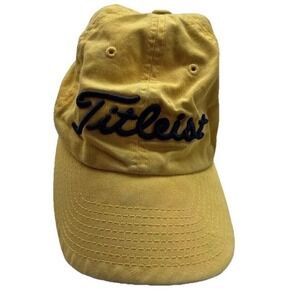 Titleist Yellow Golf Hat Blue Embroidered Adjustable Strap